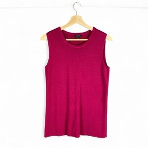 NWT Talbots Women’s S Crewneck Layering Shell Sleeveless Knit Top Dark Fuchsia